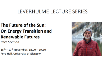 Leverhulme Lecture Series at University of Glasgow